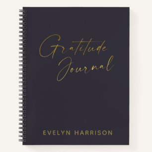 Personalisiertes Dankbarkeitstagebuch in Indigo Bl Notizblock