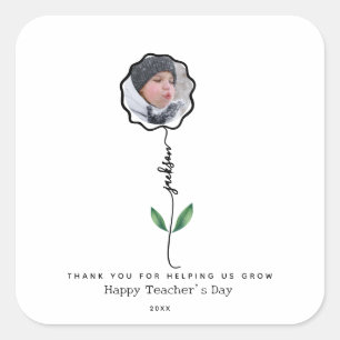 Personalisiertes Danke Lehrer Foto-Geschenk vom Ki Quadratischer Aufkleber