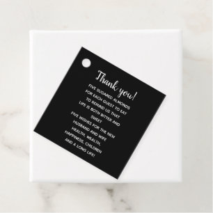 Personalisiertes Danke-Mandel-Hochzeitsgeschenk-Ta Geschenkanhänger