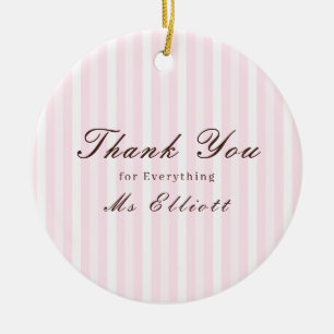 Personalisiertes Danke-Schullehrer-Ornament Pink M Keramik Ornament