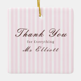 Personalisiertes Danke-Schullehrer-Ornament Pink M Keramikornament