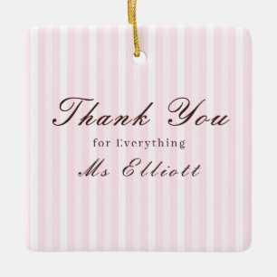 Personalisiertes Danke-Schullehrer-Ornament Pink M Keramikornament