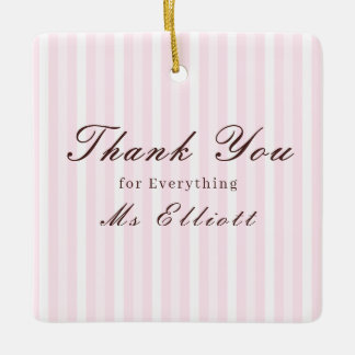 Personalisiertes Danke-Schullehrer-Ornament Pink M Keramikornament