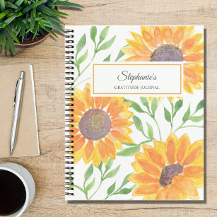 Personalisiertes Dankesblatt für Sonnenblumen Notizblock
