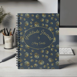 Personalisiertes Dankesblatt mit Gold-Blume Notizblock