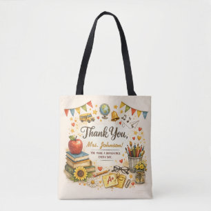 Personalisiertes Dankeschön-Lehrer-Wasserfarben-Ge Tasche