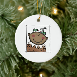 Personalisiertes Dark Skin Tone Baby Face Baby 1. Keramik Ornament