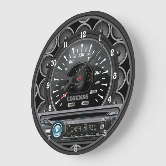 Personalisiertes Dashboard Deck Speedmesser Große Wanduhr (Winkel)