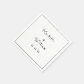 Personalisiertes Datum B&W Lined Serviette (Ecke)