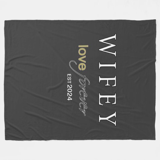 Personalisiertes Datum der ewigen Liebe Fleecedecke (Vorderseite (Horizontal))