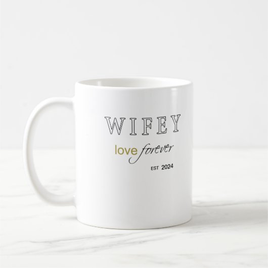 Personalisiertes Datum der ewigen Liebe Kaffeetasse (Links)