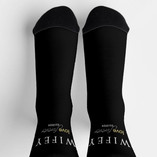 Personalisiertes Datum der ewigen Liebe Socken (Oben)