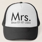 Personalisiertes Datum Frau Just Married Bride Hat Truckerkappe (Vorderseite)