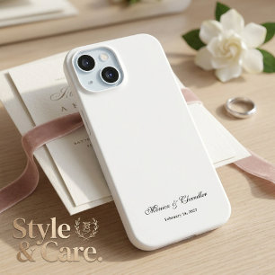 Personalisiertes Datum für Paare Minimalistisches iPhone 15 Hülle