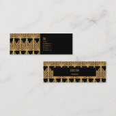 Personalisiertes Déco-Muster aus Gold und Schwarz Mini Visitenkarte (Vorne/Hinten)