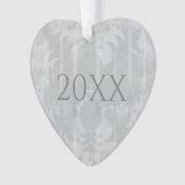 Personalisiertes Dekor des Silbergrauen Hochzeitst Ornament (Vorderseite)