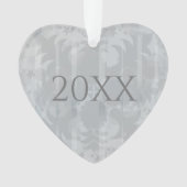 Personalisiertes Dekor des Silbergrauen Hochzeitst Ornament (Vorderseite)