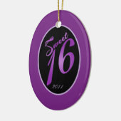 Personalisiertes Dekor Sweet 16 Lila Lilac Keramikornament (Links)