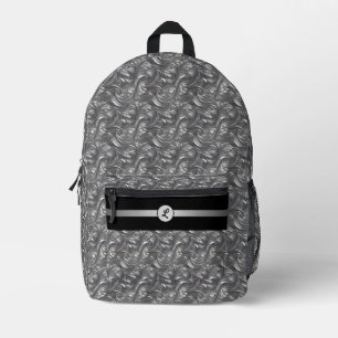 Personalisiertes Dekorationssilber Grau & Schwarz Bedruckter Rucksack