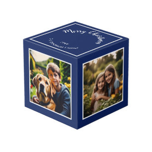 Personalisiertes Dekorativ Blau Frohe Weihnachten  Würfel