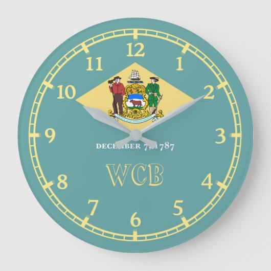 Personalisiertes Delaware-State-Flag-Design Große Wanduhr (Vorderseite)