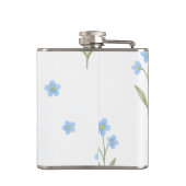 Personalisiertes Delicate Blue Wildblume Muster Flachmann (Rückseite)