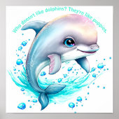 Personalisiertes Delphin-Foto für Wasserfarben Poster (Vorne)