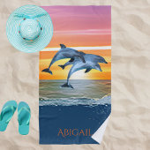 Personalisiertes Delphin Ocean Beach Geschenk für Strandtuch