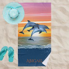 Personalisiertes Delphin Ocean Beach Geschenk für  Strandtuch