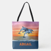 Personalisiertes Delphin Ocean Beach Geschenk für Tasche (Vorderseite)