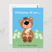 Personalisiertes Denken Sie an einen Niedlichen Fu Postkarte (Vorne/Hinten)