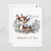Personalisiertes Denken Sie an Winterhirsche niedl Postkarte (Vorne/Hinten)