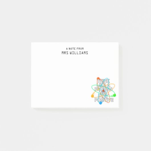 Personalisiertes DENKEN WIE EIN PROTON UND BLEIBE Post-it Klebezettel (Vorderseite)