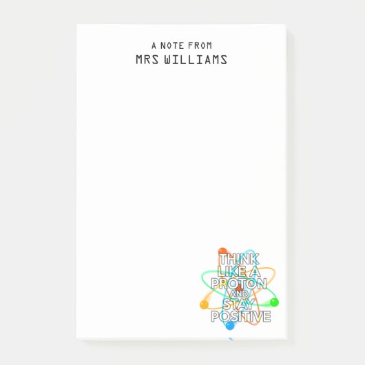 Personalisiertes DENKEN WIE EIN PROTON UND BLEIBE Post-it Klebezettel (Vorderseite)