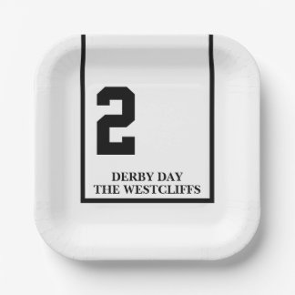 Personalisiertes Derby Party Horse 2 Weißbuch Plak Pappteller