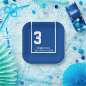 Personalisiertes Derby Party Horse 3 blaues Papier Pappteller (Party)