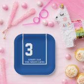 Personalisiertes Derby Party Horse 3 blaues Papier Pappteller (Party)