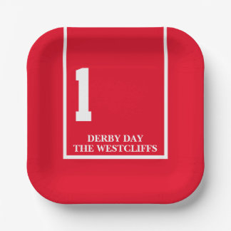 Personalisiertes Derby Party Pferd 1 Rotes Papierp Pappteller