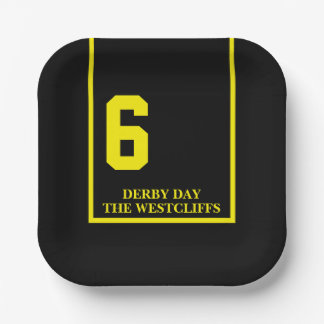 Personalisiertes Derby Party Pferd 6 Schwarz Pappteller