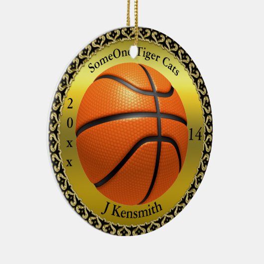 Personalisiertes Design der Basketball Champions L Keramik Ornament (Rechts)