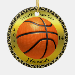 Personalisiertes Design der Basketball Champions L Keramik Ornament