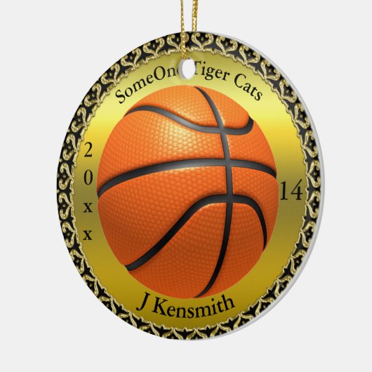 Personalisiertes Design der Basketball Champions L Keramik Ornament (Links)