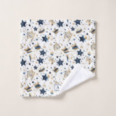 Personalisiertes Design der Blue & Gold Stars (6) Badhandtuch Set (Waschlappen)