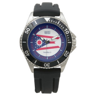 Personalisiertes Design der Flaggen des Ohio-Staat Armbanduhr