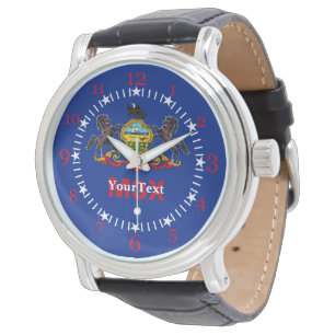 Personalisiertes Design der Pennsylvania-Staatsfla Armbanduhr
