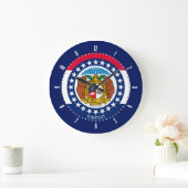 Personalisiertes Design der Staatsflagge von Misso Große Wanduhr (Zuhause)