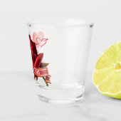 Personalisiertes Design der Valentinischen Rose Schnapsglas (Rechts)