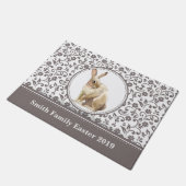 Personalisiertes Design des Floral Oaster Kaninche Fußmatte (Schrägansicht)