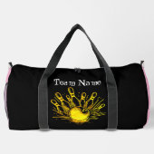 Personalisiertes Design des Golden Bowling Team Duffle Bag (Rückseite)