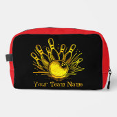 Personalisiertes Design des Golden Bowling Team Waschbeutel (Vorderseite)